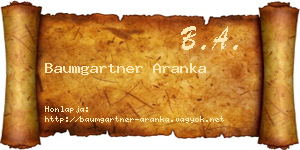 Baumgartner Aranka névjegykártya