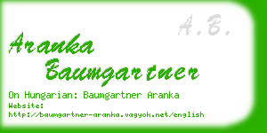 aranka baumgartner business card